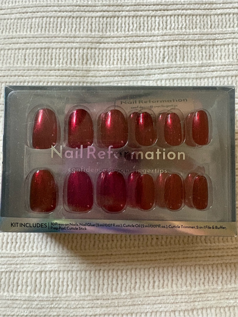 Nail Reformation Shimmering RedPress-On Nails
